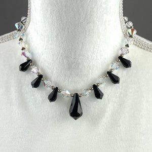 Black and white crystal necklace